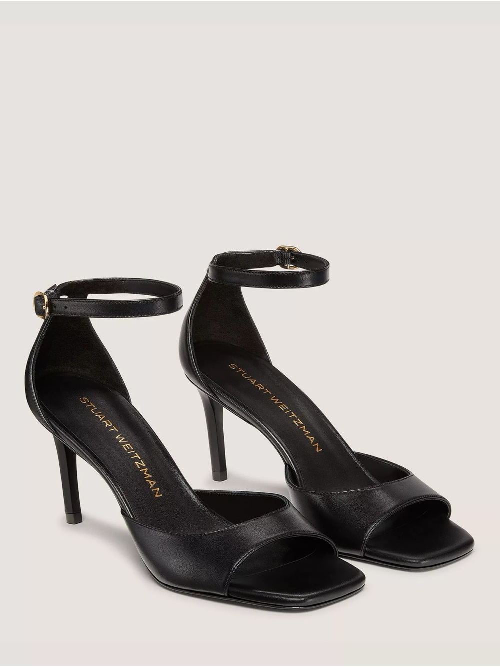 New Stuart Weitzman Nudistia 75 Sandal Black Sz 7.5